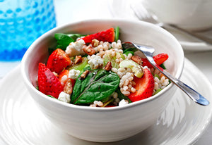 Barley Salad with Spinach and Strawberries