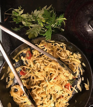 Mugwort again -- this time in one-pot pasta