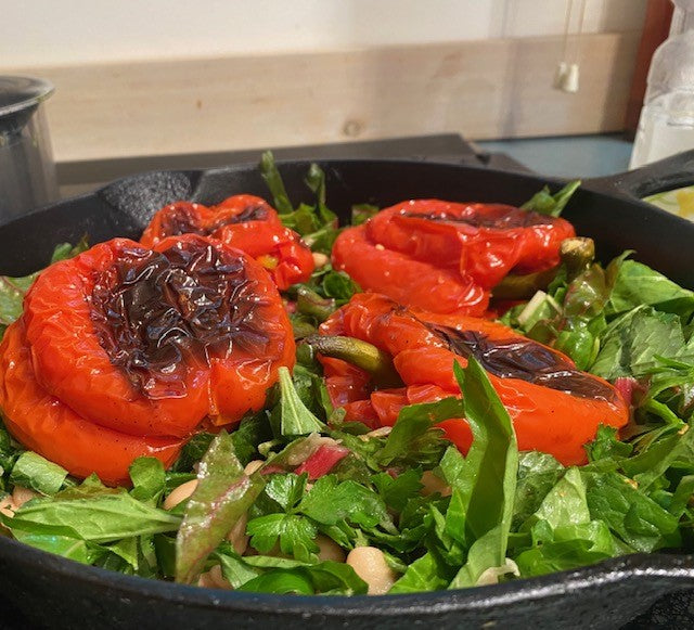 A Red Pepper Vegetarian Main with Something for Everyone