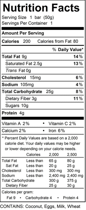 Case of Banana Coconut "Bites" -- half the size of a Breakfast Cookie
